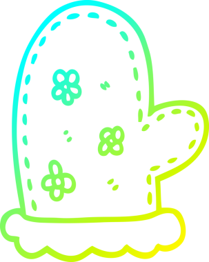 Bir insan tarafından çizilmiş fırın eldivenlerinin soğuk gradyan çizgileri.