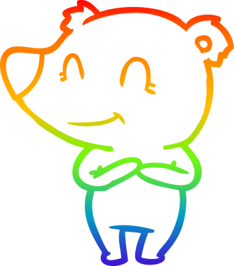 gökkuşağı gradyan çizgisi bir insan tarafından çizilmiş dost bir ayı çizgi