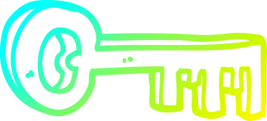 Bir insan tarafından çizilen altın anahtarın soğuk gradyan çizgisi.