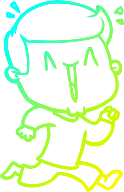 Bir insan tarafından çizilmiş, heyecanlı bir çizgi film çizimi.