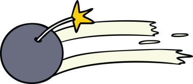 Bir insan tarafından çizilmiş bir bombanın el çizimi karikatürü