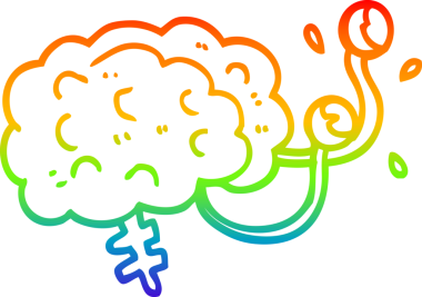 gökkuşağı gradyan çizgi çizimi bir insan tarafından çizilmiş bir canavar beyni