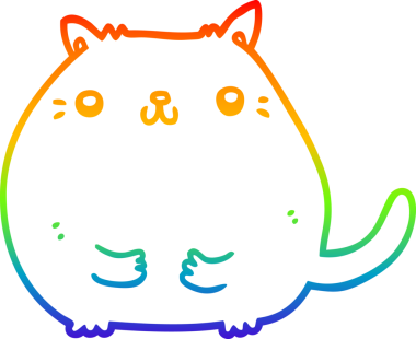 gökkuşağı gradyanı çizimi bir insan tarafından çizilmiş çizgi film kedisi
