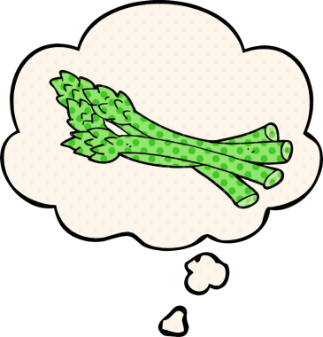 Çizgi roman tarzında bir insan tarafından çizilmiş düşünce baloncuklu kuşkonmaz.