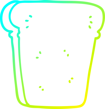 Bir insan tarafından çizilmiş bir ekmek diliminin soğuk gradyan çizimi