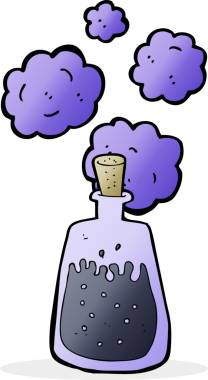 bir insan tarafından çizilmiş sihirli iksir.