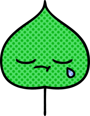 bir insan tarafından çizilmiş dışavurumsal yaprağın çizgi roman tarzı