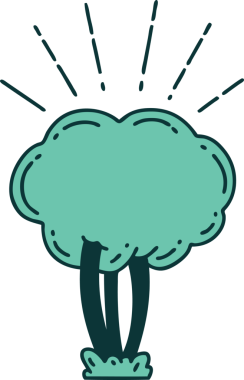 Bir insan tarafından çizilmiş geleneksel dövme ağacının çizimi