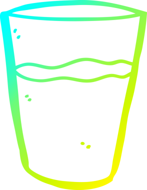 Bir insan tarafından çizilmiş bir bardak suyun soğuk gradyan çizgisi.