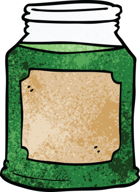 Bir insan tarafından çizilmiş kavanoza karalama sıvısı.