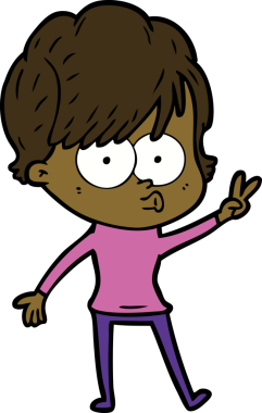 Bir insan tarafından çizilmiş karikatür kadın.