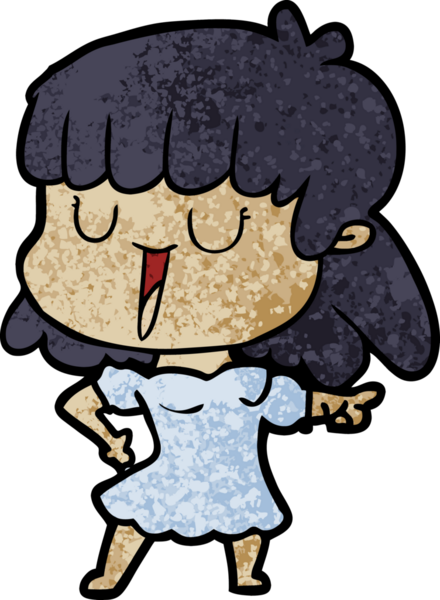 Bir insan tarafından çizilmiş karikatür kadın.