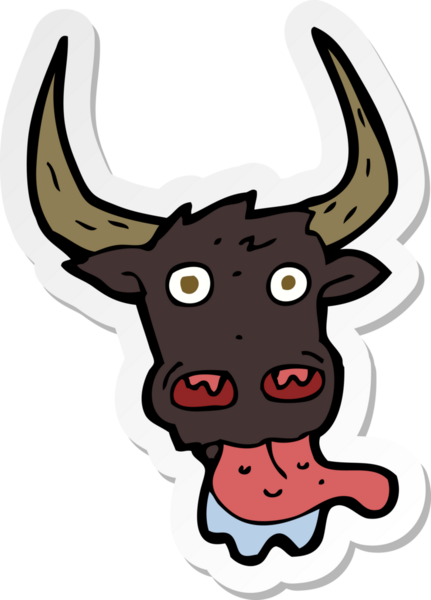 Bir insan tarafından çizilmiş bir inek suratının çıkartması.