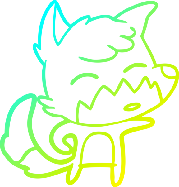 Bir insan tarafından çizilmiş bir tilki çizgi çizimi.