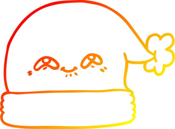 Bir insanın çizdiği Noel Baba şapkasının sıcak çizgi çizimi.