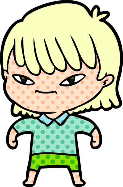 Bir insan tarafından çizilmiş karikatür kadın.