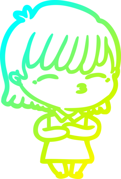 Bir insan tarafından çizilmiş bir karikatür kadın çizimi.