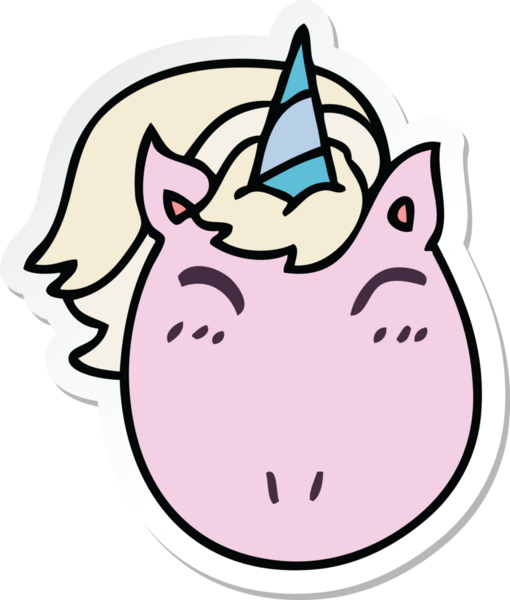 Bir insan tarafından çizilmiş tek boynuzlu atın garip bir el yazısı.