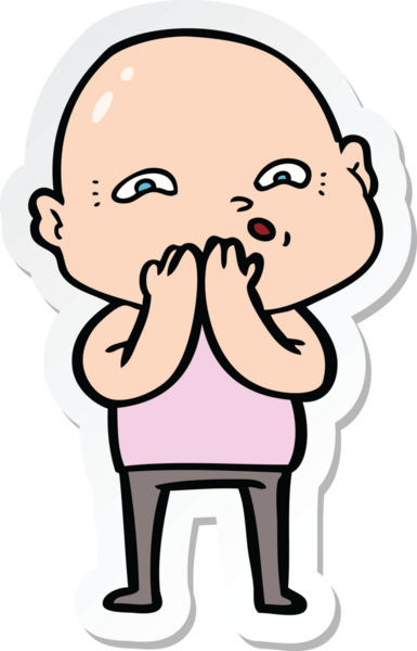 Bir insan tarafından çizilmiş gergin bir adamın çıkartması.