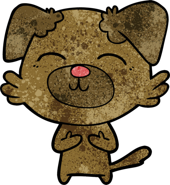 Bir insan tarafından çizilmiş çizgi film köpeği.