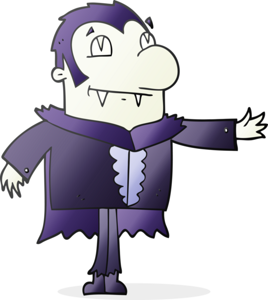 Bir insan tarafından çizilmiş serbest çizim vampir çizgi filmi.