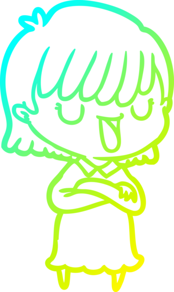 Bir insan tarafından çizilmiş bir karikatür kadın çizimi.