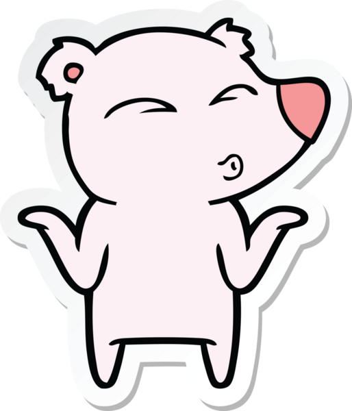 Bir insan tarafından çizilmiş bir ayının çıkartması.