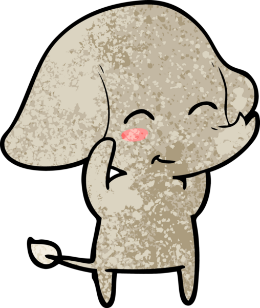 Bir insan tarafından çizilmiş şirin bir fil.