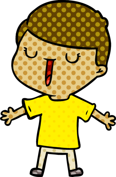 Bir insan tarafından çizilmiş mutlu çocuk çizgi filmi.