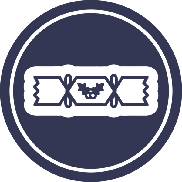 Bir insan tarafından çizilmiş noel krakeri dairesel simgesi