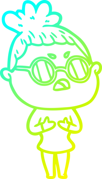 Bir insan tarafından çizilmiş bir çizgi filmin soğuk gradyan çizimi.