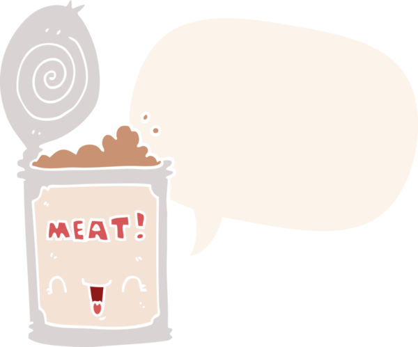 Bir insan tarafından çizilmiş, konuşma baloncuklu konserve et.