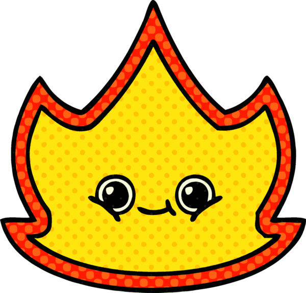 Bir insan tarafından çizilmiş çizgi roman tarzı bir ateş.