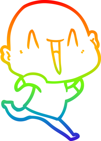 gökkuşağı gradyan çizimi mutlu bir çizgi kel adamın çizimi bir insan tarafından çizildi