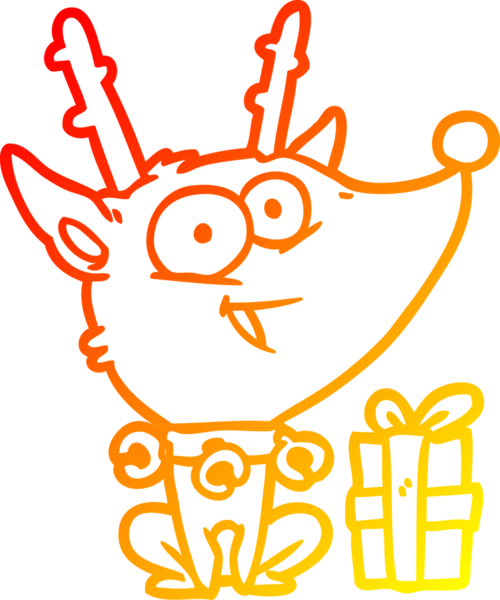 Bir insan tarafından çizilmiş bir Ren geyiğinin sıcak gradyan çizgisi.