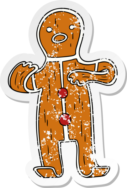 Bir insan tarafından çizilmiş zencefilli ekmeğin karalaması.