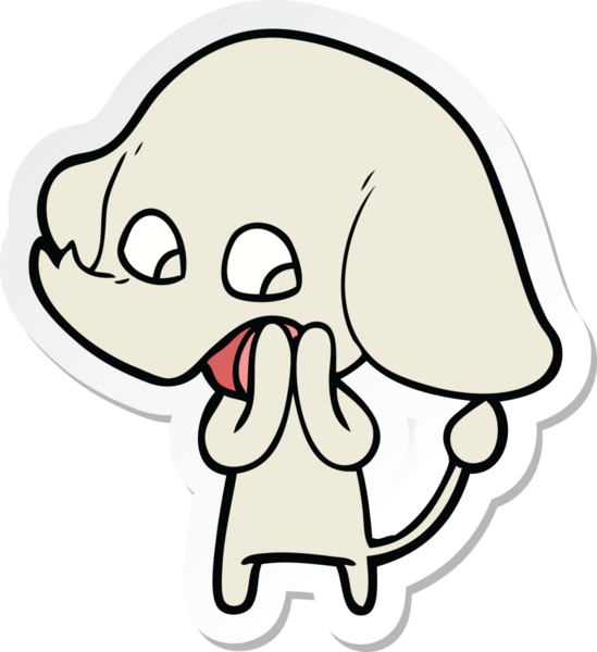 Bir insan tarafından çizilmiş şirin bir fil çıkartması.