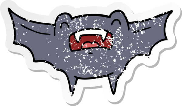 Bir insan tarafından çizilmiş vampir bir yarasanın sıkıntılı çıkartması.