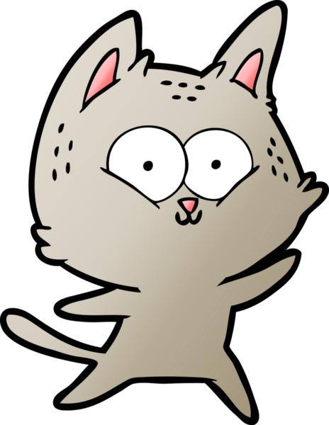 Bir insan tarafından çizilmiş çizgi film kedisi.