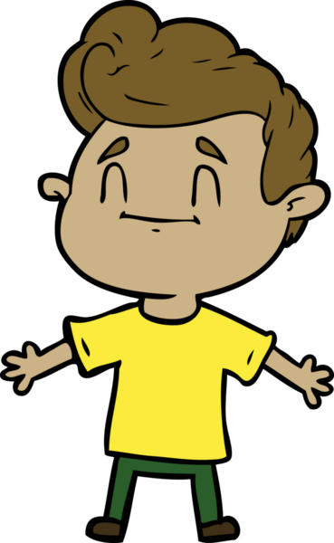 Bir insan tarafından çizilmiş mutlu çizgi film adamı.