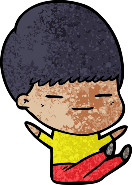 Bir insan tarafından çizilmiş kendini beğenmiş bir çocuk.