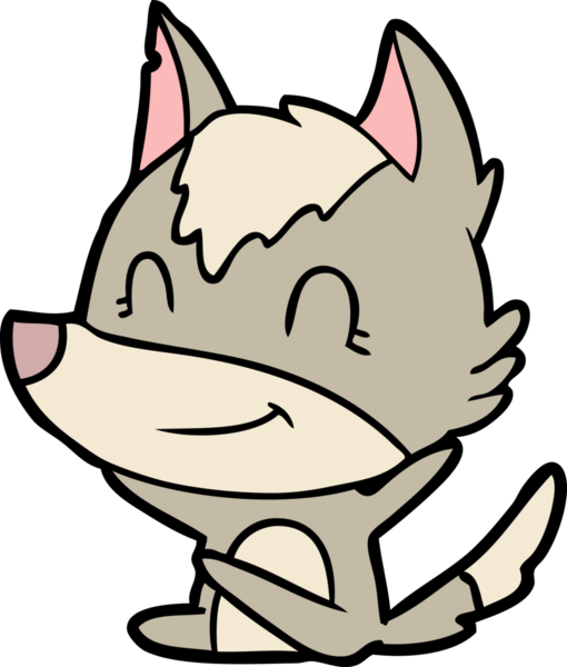 Bir insan tarafından çizilmiş dost canlısı bir kurt.