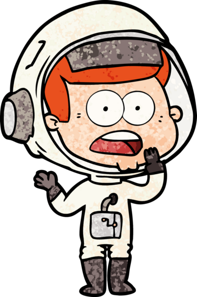 Karikatür bir insan tarafından çizilen astronotu şaşırttı.