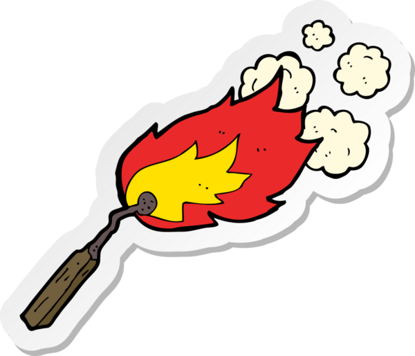 Bir insan tarafından çizilmiş bir karikatür yakma kibriti.