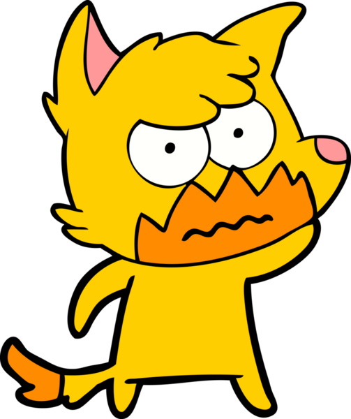 Bir insan tarafından çizilmiş tilki çizgi film karakteri