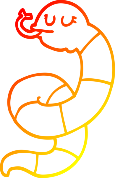 Bir insan tarafından çizilmiş çizgi film yılanının sıcak çizgi çizimi