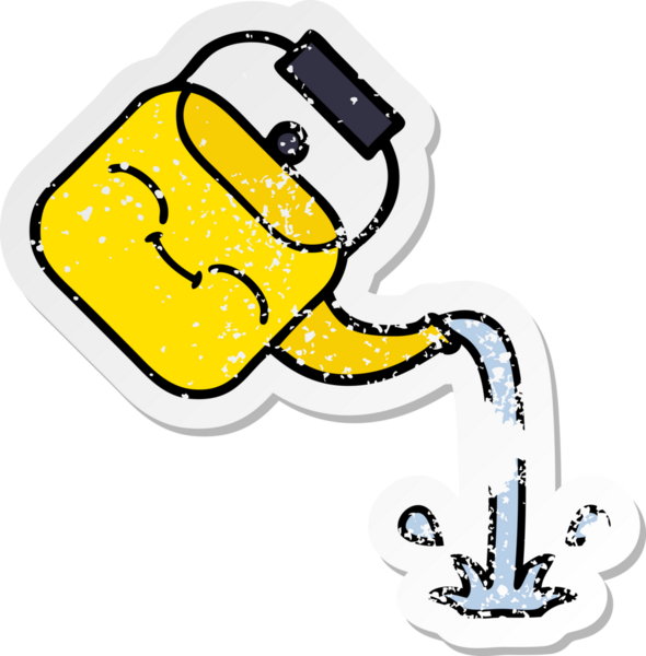 Bir insan tarafından çizilmiş tatlı bir karikatürün sıkıntılı çıkartması.