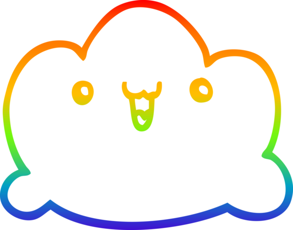 gökkuşağı gradyanı bir insan tarafından çizilmiş bir karikatür bulutunun çizimi