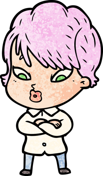 Bir insan tarafından çizilmiş karikatür kadın.