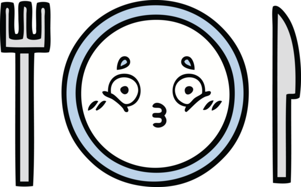 Bir insan tarafından çizilmiş yemek tabağı karikatürü.